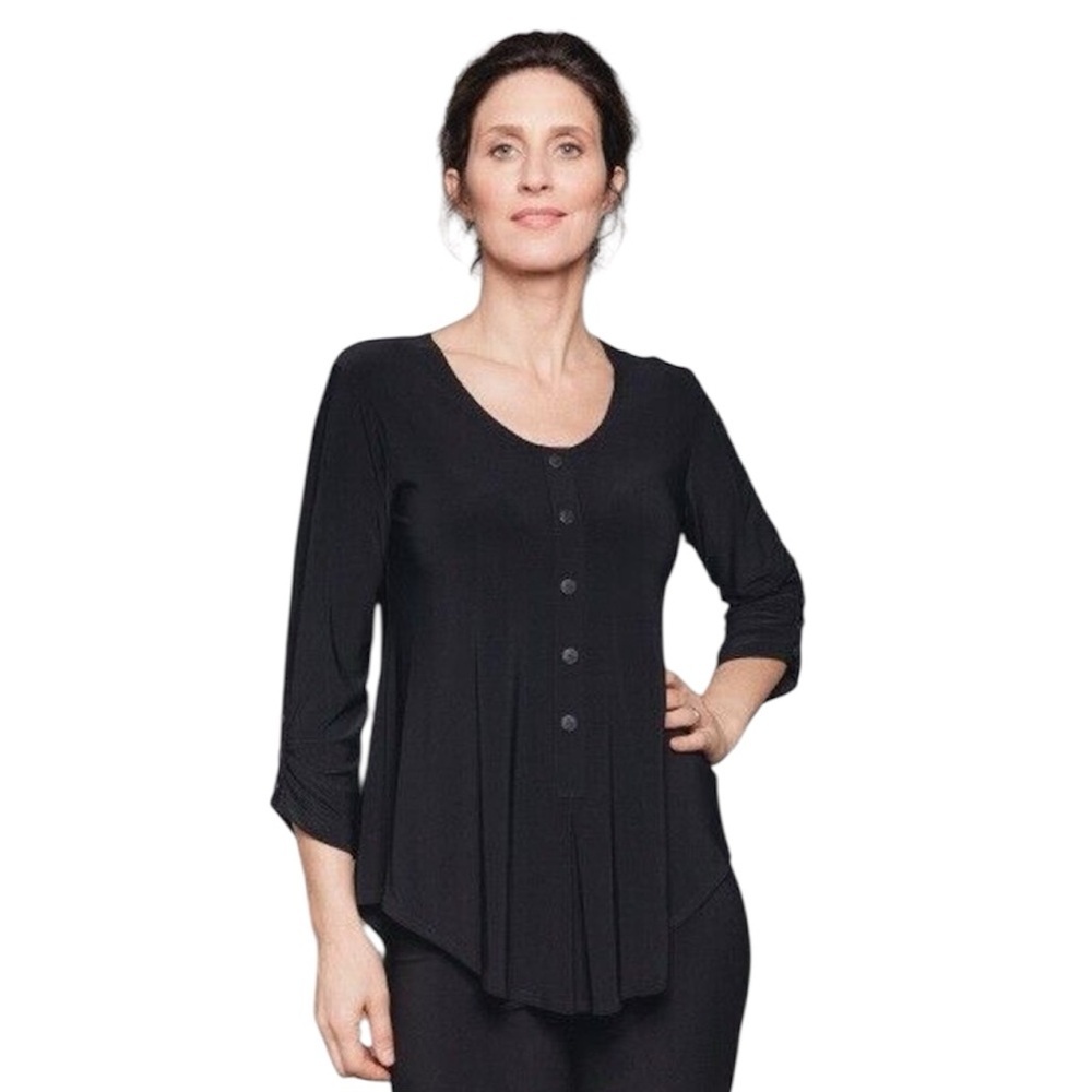Sympli Unity Henley Black Minimalist Size‎ 12